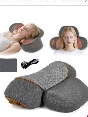 Electric 3-1 Neck & Shoulder Massager ‘Car Office Travel Bed’ GRAY
